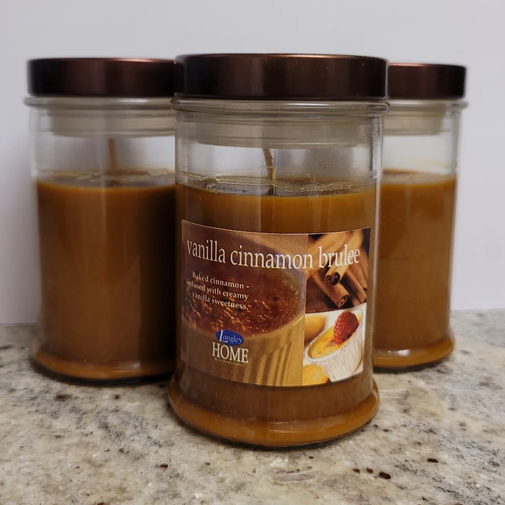 3/$5 Candles Vanilla Cinnamon 3.5oz Glass Covered Jar NEW - Picture 5 of 12
